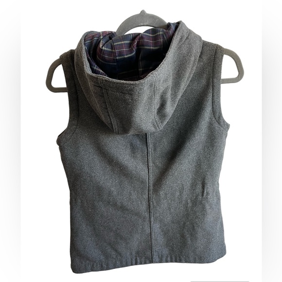 -Burton Dry Ride Gray Flannel Lined Snap Zip Hooded Snow Boarding Vest Small - Picture 4 of 12